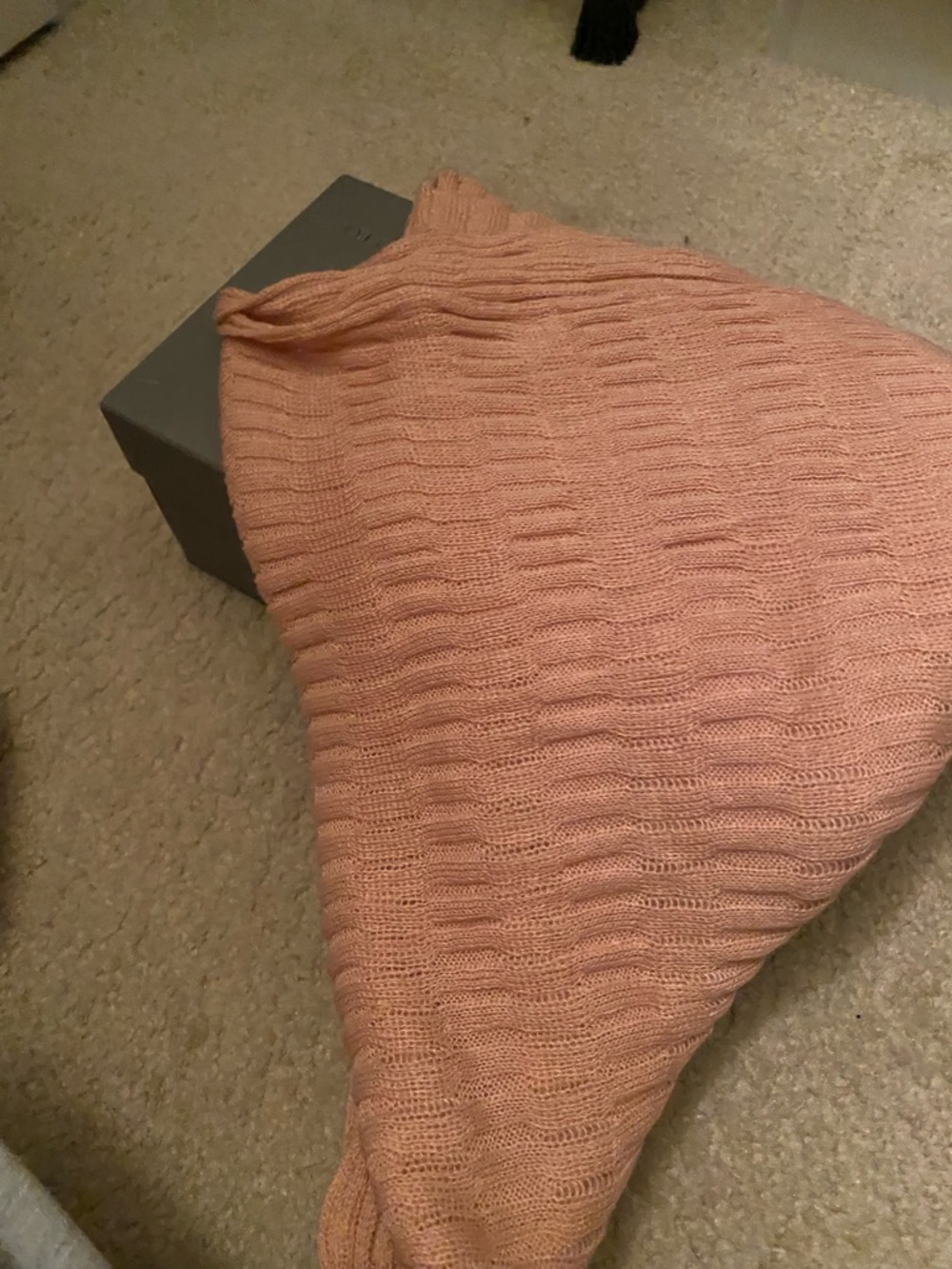 Mauve Ribbed Knit Sweater Scarf